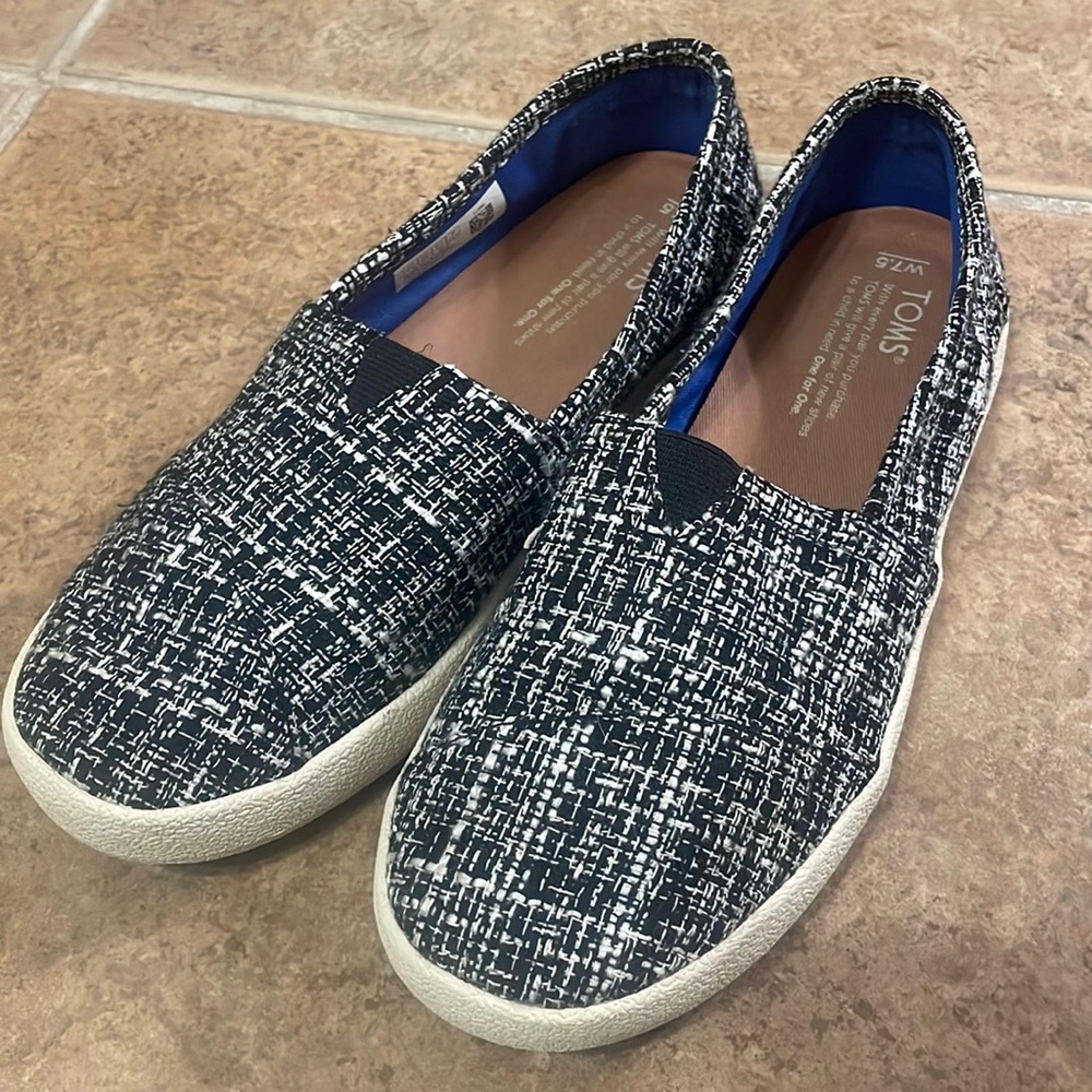 Toms Black and White Tweed Alpargatas